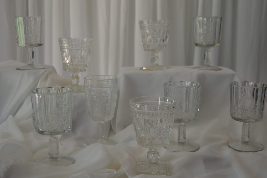 Clear goblets wedding rental