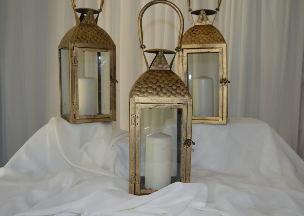 Gold lantern wedding rental