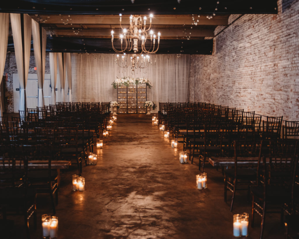 Candles industrial chic wedding